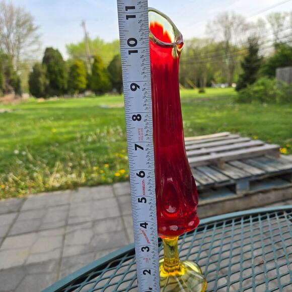 Kanawha glass orange red Mcm vase - Picture 2 of 12